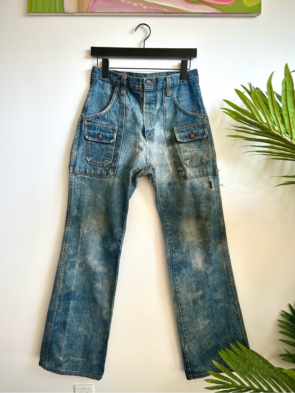 Vintage 1970s Mr Leggs Distressed Women’s Denim Flare Jeans